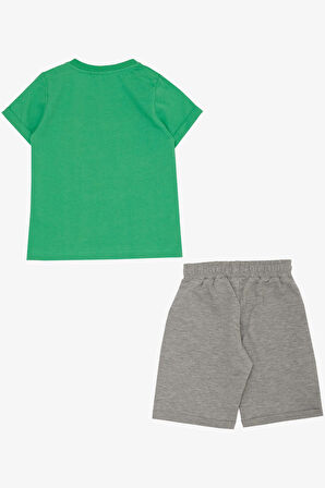 Breeze Erkek Çocuk Şortlu Takım Oyun Zamanı Mutlu Hayvancıklar Baskılı 1-4 Yaş, Yeşil