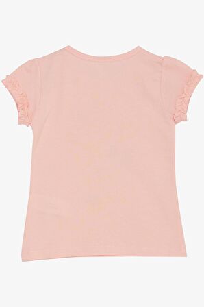 BREEZE Kız Çocuk Tişört Sevimli Kuş Baskılı Kalpli 1-4 Yaş, Pembe