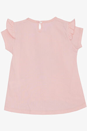 Breeze Kız Çocuk Tişört Bahar Temalı Balerin Kız Baskılı 1.5-5 Yaş, Pembe