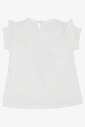 Breeze Kız Çocuk Tişört Bahar Temalı Balerin Kız Baskılı 1.5-5 Yaş, Beyaz