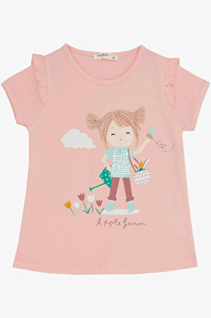 Breeze Kız Çocuk Kapri Taytlı Takım Çifti Kız Baskılı 1-4 Yaş, Somon