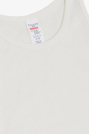 Breeze Erkek Bebek Çıtçıtlı Atlet Zıbın Body Jakarlı 9 Ay-3 Yaş, Ekru