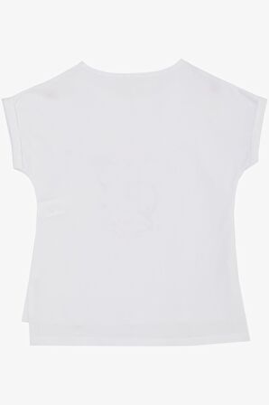 Breeze Kız Çocuk Tişört Kelebek Baskılı 10-16 Yaş, Beyaz