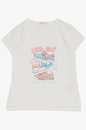 BREEZE Kız Çocuk Taytlı Takım Renkli Ayakkabı Baskılı 5-10 Yaş, Ekru