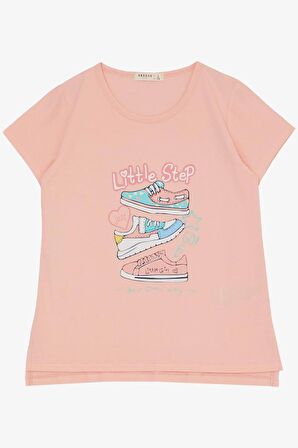 BREEZE Kız Çocuk Taytlı Takım Renkli Ayakkabı Baskılı 5-10 Yaş, Somon