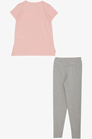 BREEZE Kız Çocuk Taytlı Takım Renkli Ayakkabı Baskılı 5-10 Yaş, Pembe