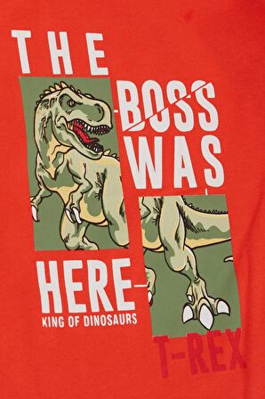 Breeze Erkek Çocuk Tişört Güçlü Dinozor Baskılı 1.5-5 Yaş, Narçiçeği