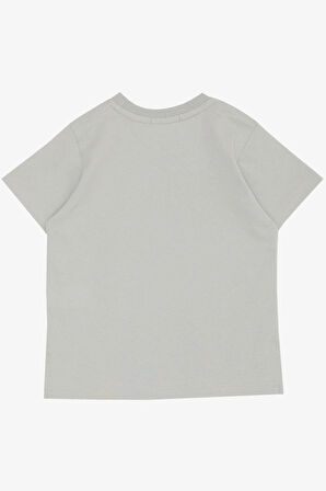 Breeze Erkek Çocuk Tişört Cool Yazı Armalı Cepli 1.5-5 Yaş, Açık Gri