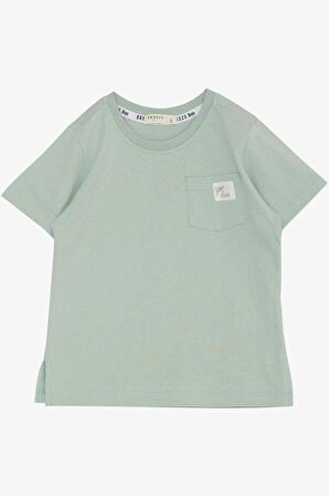 Breeze Erkek Çocuk Tişört Cool Yazı Armalı Cepli 1.5-5 Yaş, Mint Yeşili