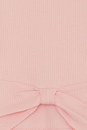 Breeze Kız Çocuk Crop Tişört Göbek Dekolte Detaylı 8-14 Yaş, Pembe