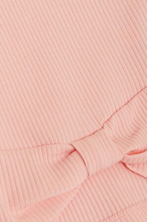 Breeze Kız Çocuk Crop Tişört Göbek Dekolte Detaylı 8-14 Yaş, Somon