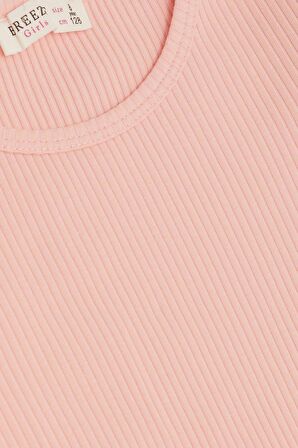 Breeze Kız Çocuk Crop Tişört Göbek Dekolte Detaylı 8-14 Yaş, Somon