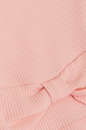 Breeze Kız Çocuk Crop Tişört Göbek Dekolte Detaylı 8-14 Yaş, Somon