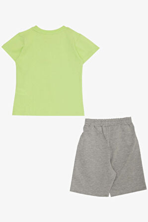 Breeze Erkek Bebek Şortlu Takım Güçlü Arkadaşlar Temalı 9 Ay-3 Yaş, Fıstık Yeşili