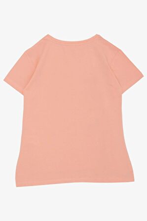 Breeze Kız Çocuk Tişört Havalı Kız Baskılı 8-14 Yaş, Somon