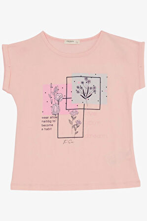 Breeze Kız Çocuk Pantolonlu Takım Çiçek Baskılı Yırtmaçlı 6-12 Yaş, Pembe