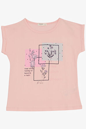 Breeze Kız Çocuk Pantolonlu Takım Çiçek Baskılı Yırtmaçlı 6-12 Yaş, Pembe