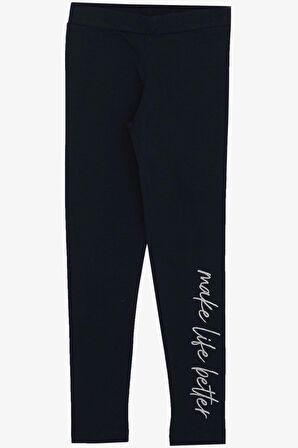 Breeze Kız Çocuk Taytlı Takım Çiçek & Yazı Baskılı Fiyonklu 5-10 Yaş, Açık Gri Melanj