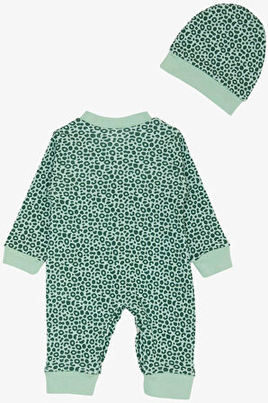 Breeze Kız Bebek Tulum Desenli 0-6 Ay, Mint Yeşili