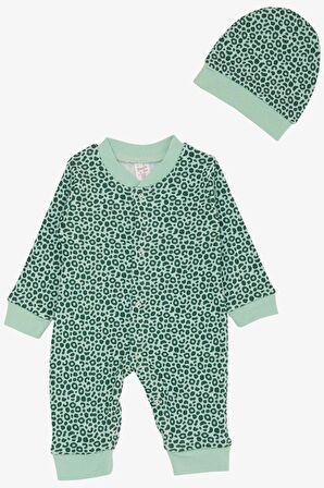 Breeze Kız Bebek Tulum Desenli 0-6 Ay, Mint Yeşili