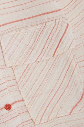 Breeze Kız Çocuk Kemer Boy Gömlek Fakir Kol Cepli  5-14 Yaş, Ekru