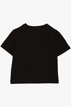 Breeze Kız Çocuk Tişört Kemer Boy Basic 9-14 Yaş, Siyah