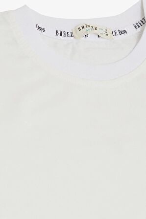Breeze Erkek Çocuk Tişört Basic 4-14 Yaş, Ekru