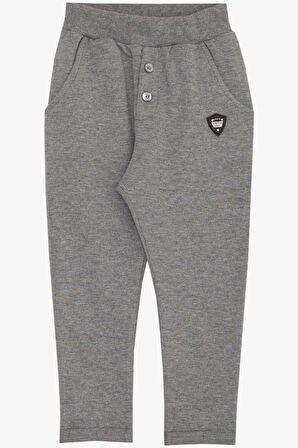 Breeze Erkek Bebek Alt Düğme Aksesuarlı Armalı Cepli 9 Ay-3 Yaş, Koyu Gri Melanj