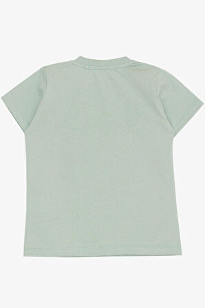 Breeze Erkek Bebek Tişört Sevimli Hayvancıklar Baskılı 9 Ay-3 Yaş, Mint Yeşili