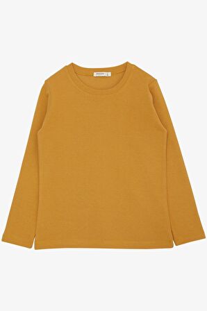 BREEZE Erkek Çocuk Uzun Kollu Tişört Basic 9-14 Yaş, Hardal Sarı