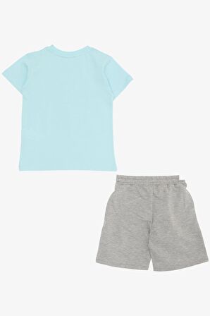Breeze Erkek Çocuk Şortlu Takım Tatilci Hayvancıklar Baskılı 2-6 Yaş, Mavi