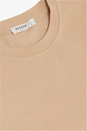 BREEZE Erkek Çocuk Uzun Kollu Tişört Basic 9-14 Yaş, Krem