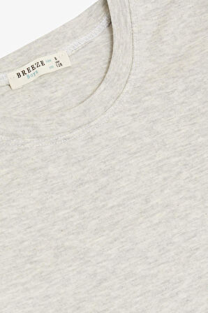 Breeze Erkek Çocuk Uzun Kollu Tişört Basic 4-8 Yaş, Bej Melanj