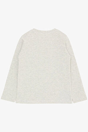 Breeze Erkek Çocuk Uzun Kollu Tişört Basic 4-8 Yaş, Bej Melanj
