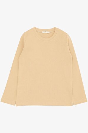 BREEZE Erkek Çocuk Uzun Kollu Tişört Basic 4-8 Yaş, Krem