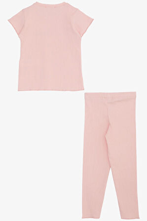 Breeze Kız Çocuk Taytlı Takım Yazı Baskılı 1.5-5 Yaş, Pembe