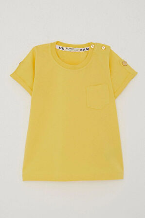 Breeze Erkek Bebek Tişört Cepli Kolları Düğme Akasesuarlı 9 Ay-3 Yaş, Sarı