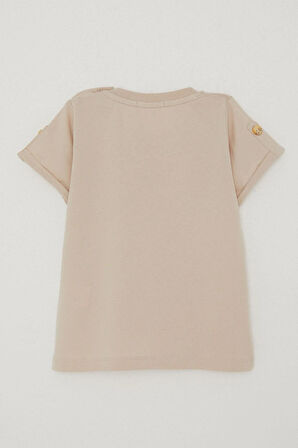 Breeze Erkek Bebek Tişört Cepli Kolları Düğme Akasesuarlı 9 Ay-3 Yaş, Bej