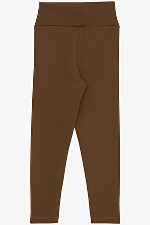 Breeze Kız Çocuk Tayt Fashion Armalı Taşlı 8-14 Yaş, Kahverengi