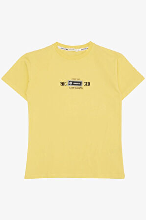 Breeze Erkek Çocuk Tişört Armalı Yazı Baskılı 9-14 Yaş, Sarı