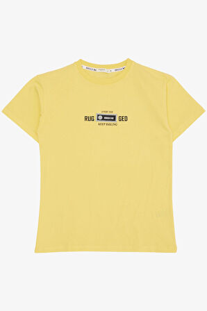 Breeze Erkek Çocuk Tişört Armalı Yazı Baskılı 9-14 Yaş, Sarı