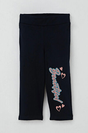 Breeze Kız Çocuk Kapri Tayt Takım Güzel Kız Baskılı 1.5-5 Yaş, Ekru