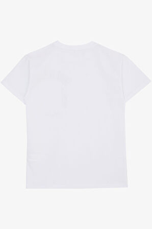 Breeze Erkek Çocuk Tişört Yazı Bakılı Cepli 9-14 Yaş, Beyaz