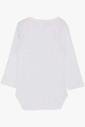 Breeze Kız Bebek Çıtçıtlı Zıbın Body Havalı Tavşancık Baskılı 9 Ay-3 Yaş, Beyaz