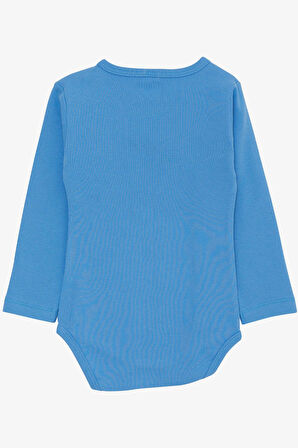 Breeze Erkek Bebek Çıtçıtlı Zıbın Body Ressam Kedicik Baskılı 9 Ay-3 Yaş, Mavi