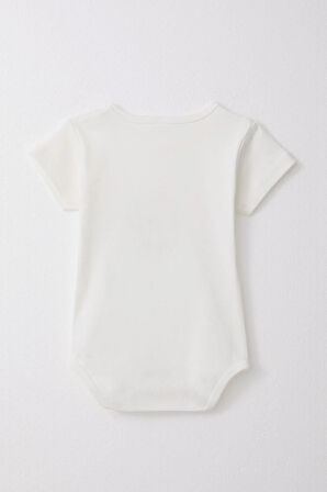 Breeze Kız Bebek Çıtçıtlı Zıbın Body Sevimli Ceylancık Baskılı Çiçekli 9 Ay-3 Yaş, Ekru