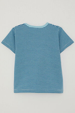 Breeze Erkek Çocuk Tişört Patlı Çizgili 1-4 Yaş, Mavi