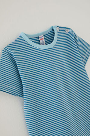 Breeze Erkek Çocuk Tişört Patlı Çizgili 1-4 Yaş, Mavi
