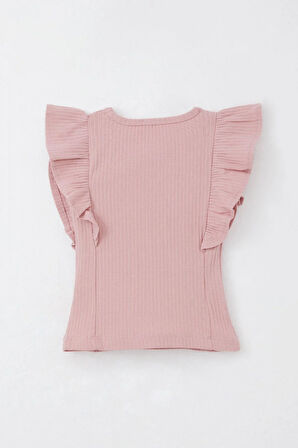 Breeze Kız Çocuk Taytlı Pantolon Yazı Nakışlı Paçası Yırtmaçlı 2-6 Yaş, Gülkurusu