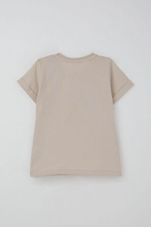 Breeze Erkek Çocuk Şortlu Takım İş Makinası Baskılı 1-4 Yaş, Bej